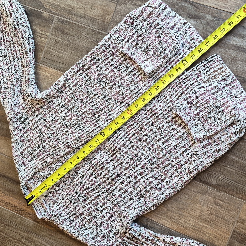 2 Hippie Rose Soft & Cozy Ivory, Mauve, & Brown Knit Cardigans, XS - Picture 3 of 16